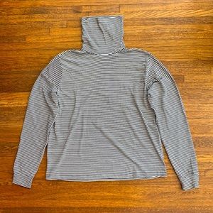 Men’s MNML Black and White Striped Cotton Turtleneck Shirt